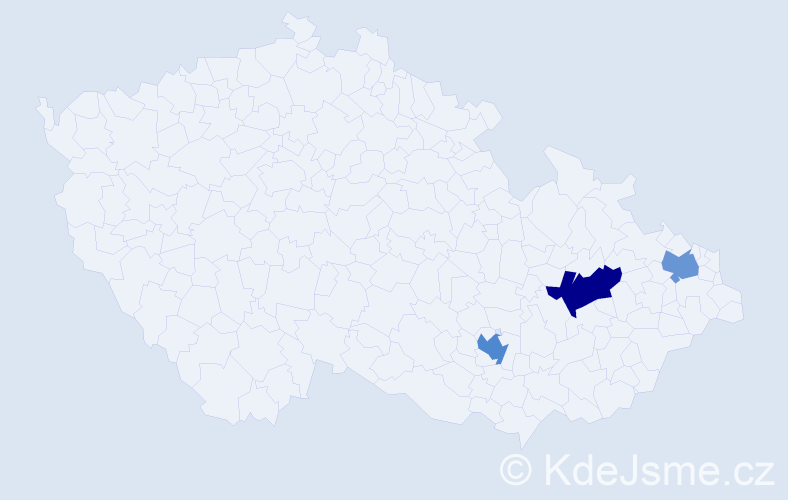 Příjmení: 'Tulec', počet výskytů 8 v celé ČR