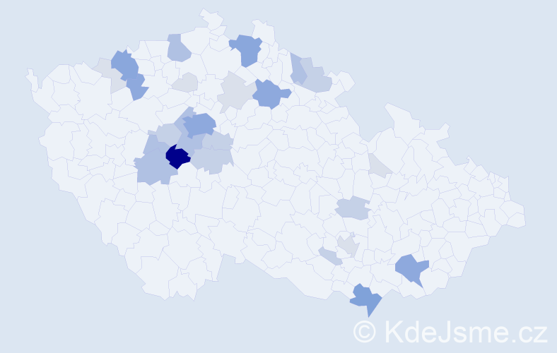 Příjmení: 'Kobík', počet výskytů 87 v celé ČR