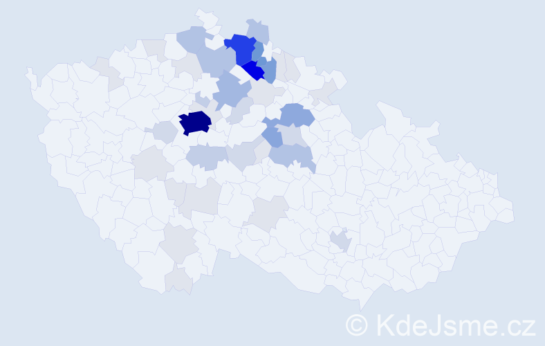 Příjmení: 'Nejedlová', počet výskytů 176 v celé ČR