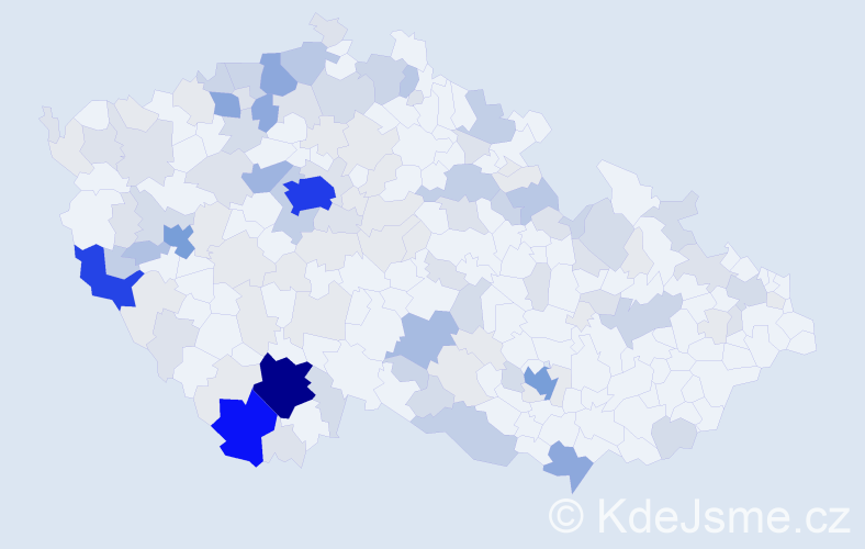 Příjmení: 'Anderle', počet výskytů 441 v celé ČR