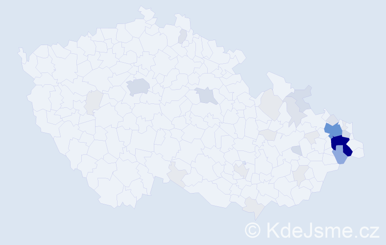 Příjmení: 'Drabinová', počet výskytů 114 v celé ČR