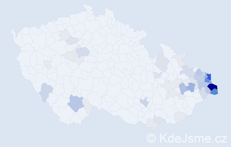 Příjmení: 'Czyž', počet výskytů 233 v celé ČR