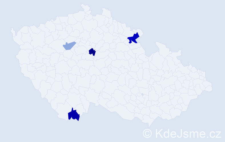 Příjmení: 'Salnická', počet výskytů 6 v celé ČR