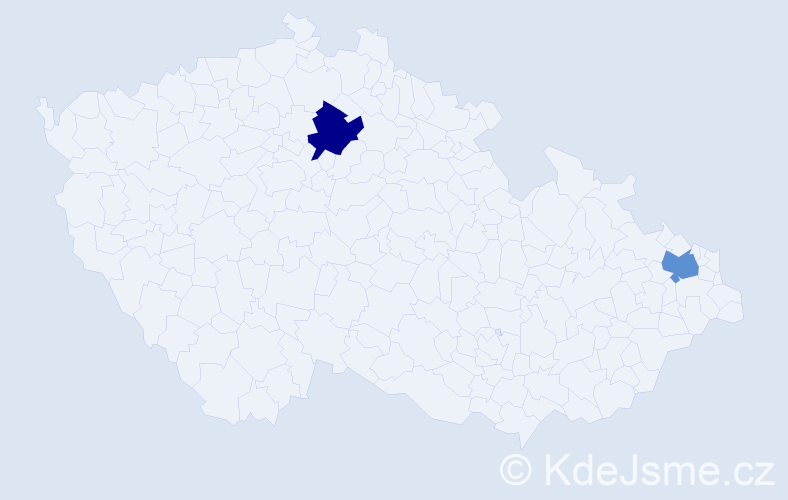 Příjmení: 'Lagoyda', počet výskytů 2 v celé ČR