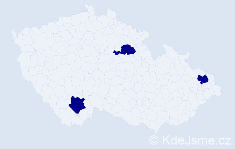 Příjmení: 'Piterová', počet výskytů 3 v celé ČR