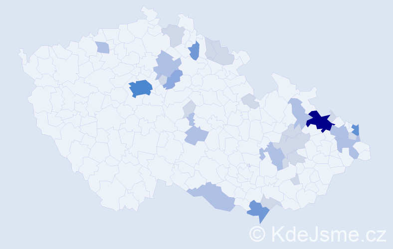 Příjmení: 'Včelková', počet výskytů 72 v celé ČR