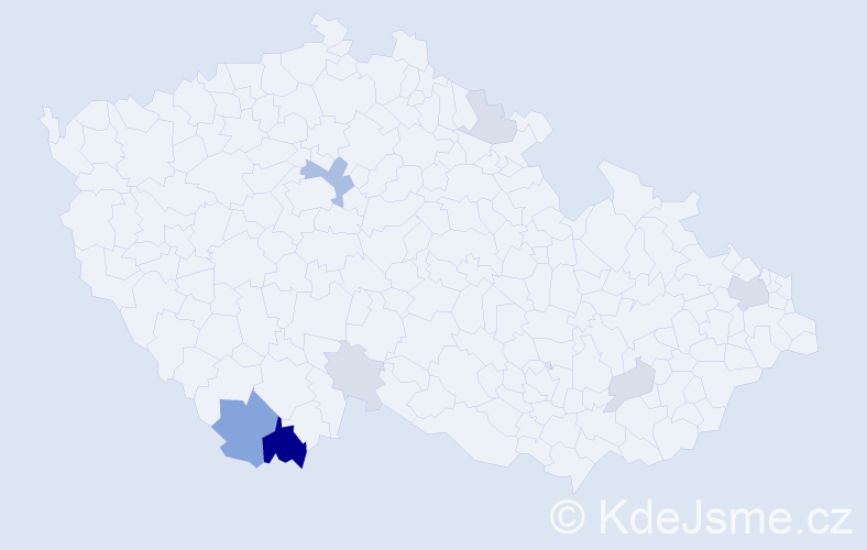 Příjmení: 'Bazsó', počet výskytů 33 v celé ČR
