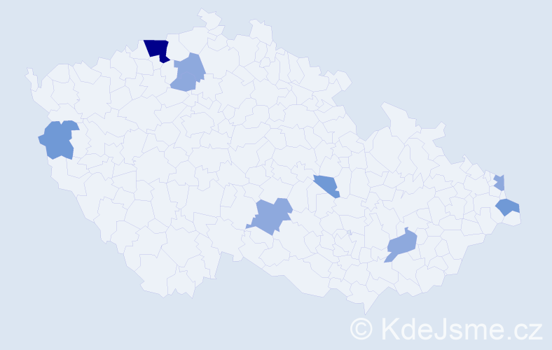 Příjmení: 'Lelič', počet výskytů 17 v celé ČR