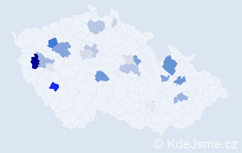 Příjmení: 'Réblová', počet výskytů 47 v celé ČR