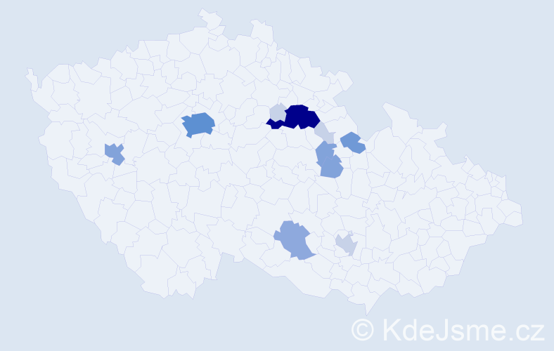 Příjmení: 'Mencák', počet výskytů 35 v celé ČR