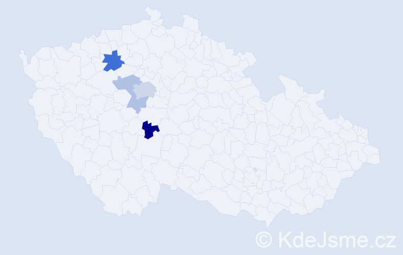 Příjmení: 'Primáková', počet výskytů 9 v celé ČR