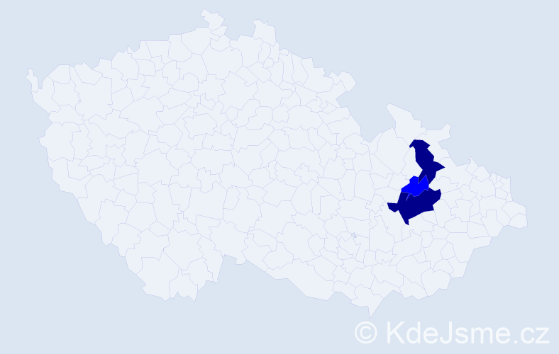 Příjmení: 'Psatras', počet výskytů 5 v celé ČR