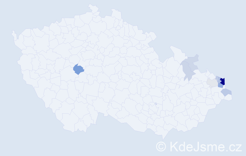 Příjmení: 'Balwarová', počet výskytů 39 v celé ČR