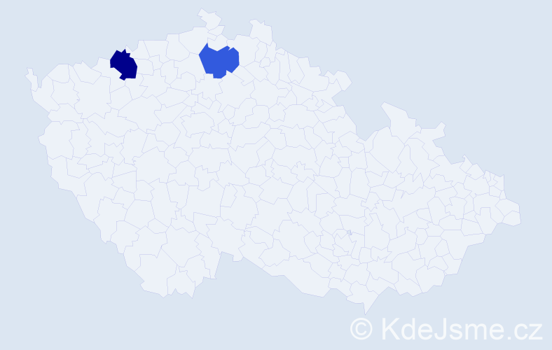 Příjmení: 'Kisty', počet výskytů 8 v celé ČR