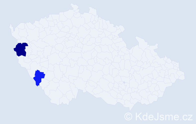 Příjmení: 'Todaková', počet výskytů 3 v celé ČR