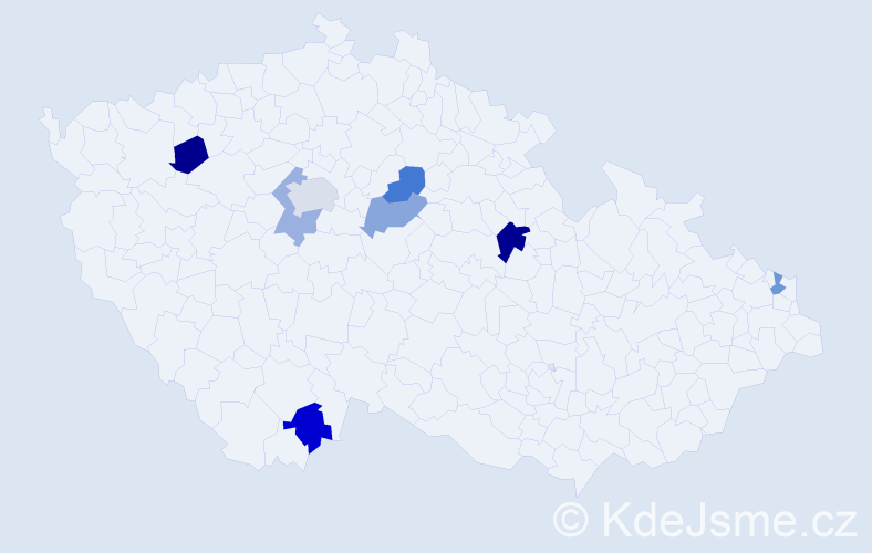 Příjmení: 'Matyi', počet výskytů 10 v celé ČR