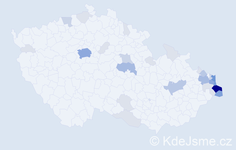 Příjmení: 'Janik', počet výskytů 91 v celé ČR