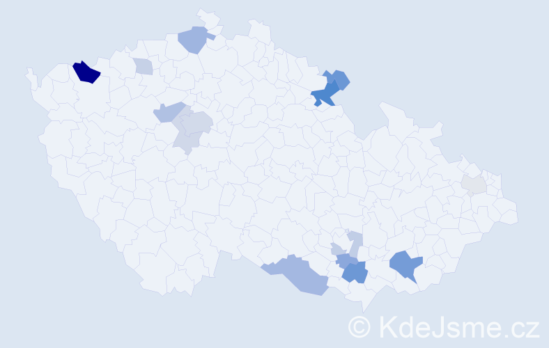 Příjmení: 'Hlušek', počet výskytů 35 v celé ČR