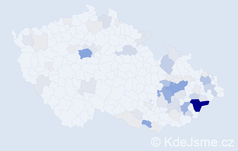 Příjmení: 'Babica', počet výskytů 222 v celé ČR