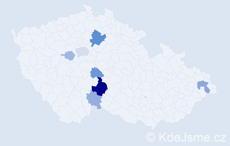 Příjmení: 'Chuchválková', počet výskytů 18 v celé ČR