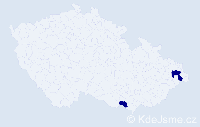 Příjmení: 'Novosák', počet výskytů 6 v celé ČR