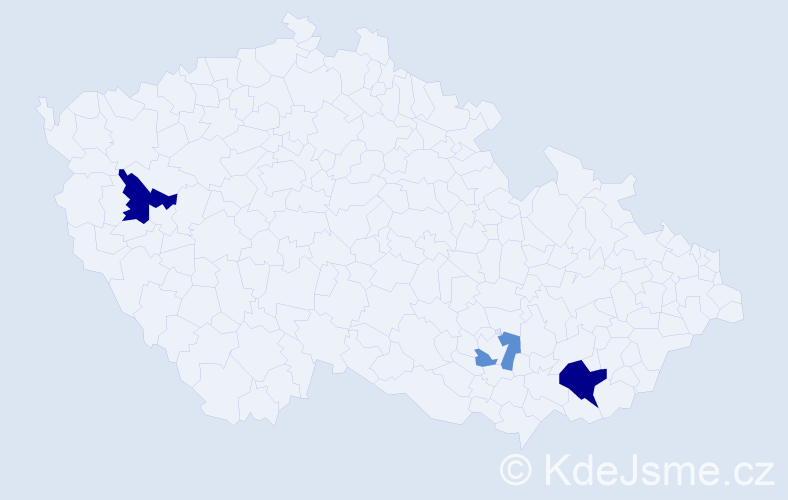 Příjmení: 'Machaníčková', počet výskytů 6 v celé ČR