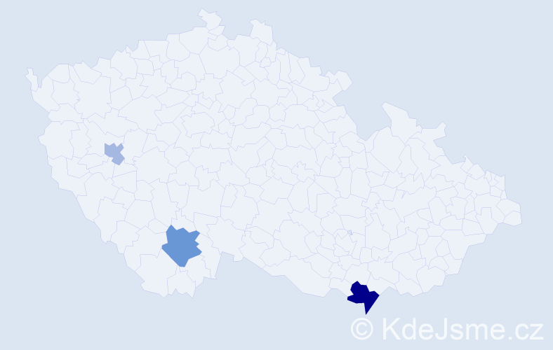 Příjmení: 'Čavara', počet výskytů 6 v celé ČR