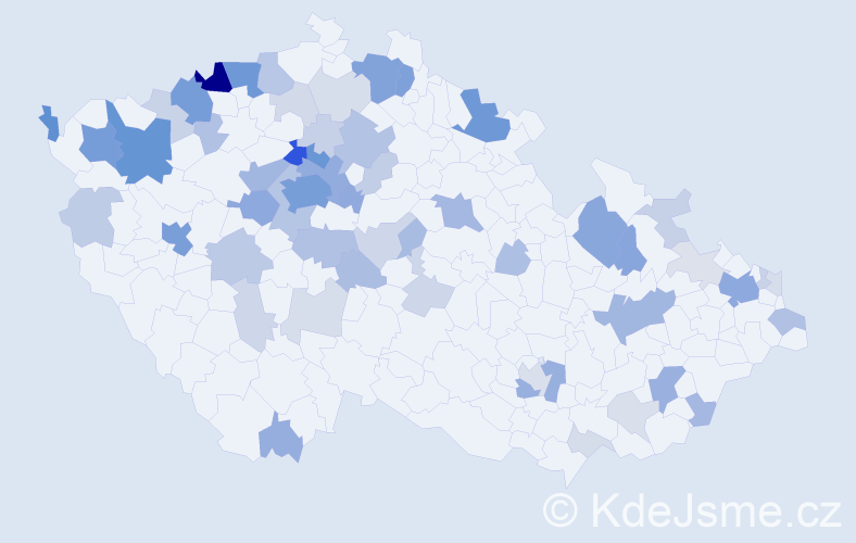 Příjmení: 'Nikolov', počet výskytů 214 v celé ČR