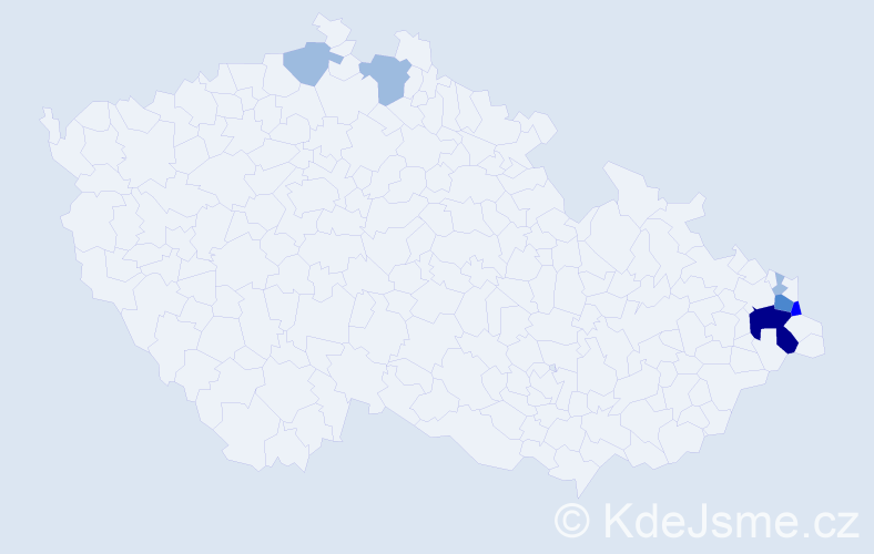 Příjmení: 'Tvardziková', počet výskytů 12 v celé ČR