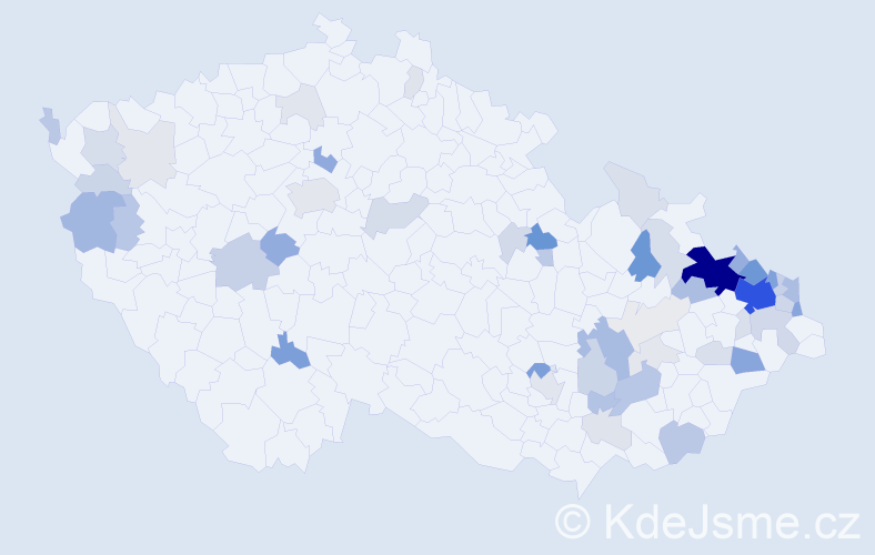 Příjmení: 'Luzar', počet výskytů 211 v celé ČR