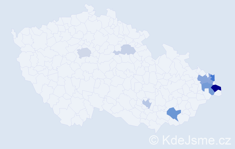Příjmení: 'Temel', počet výskytů 33 v celé ČR