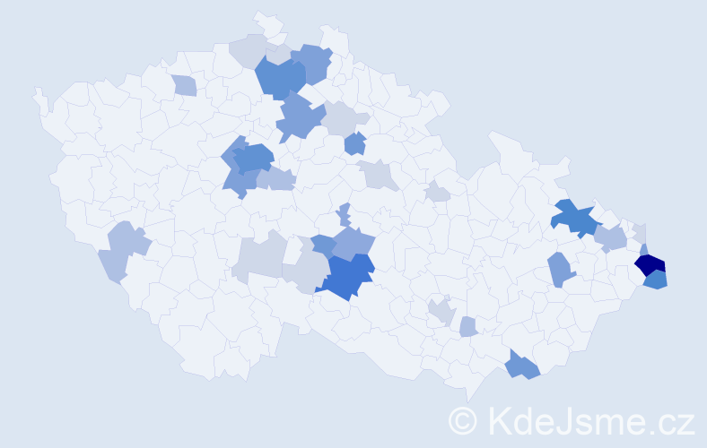 Příjmení: 'Lacek', počet výskytů 106 v celé ČR