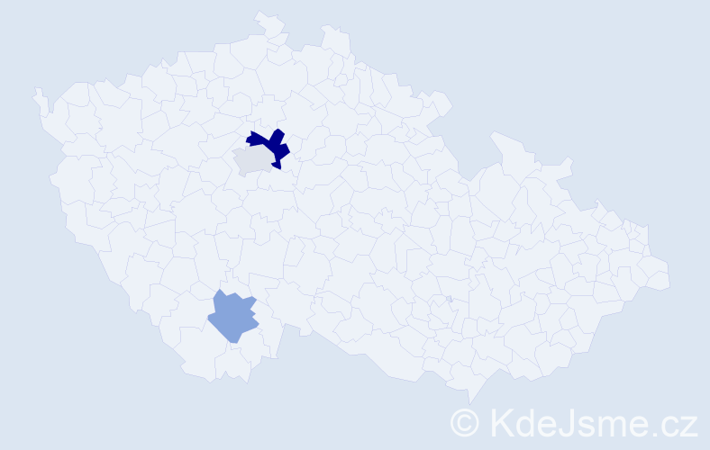 Příjmení: 'Can', počet výskytů 5 v celé ČR