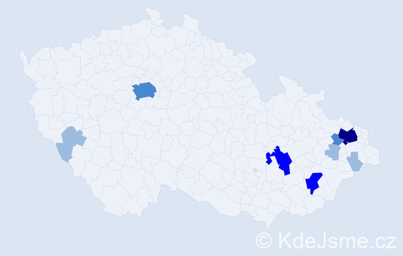 Příjmení: 'Vilčáková', počet výskytů 17 v celé ČR