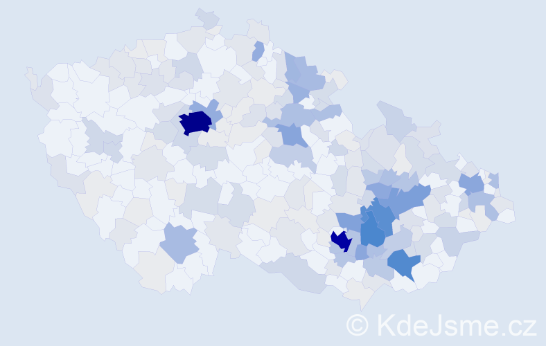 Příjmení: 'Gottwaldová', počet výskytů 788 v celé ČR