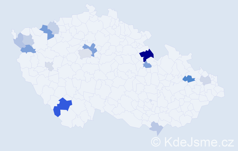 Příjmení: 'Országh', počet výskytů 27 v celé ČR