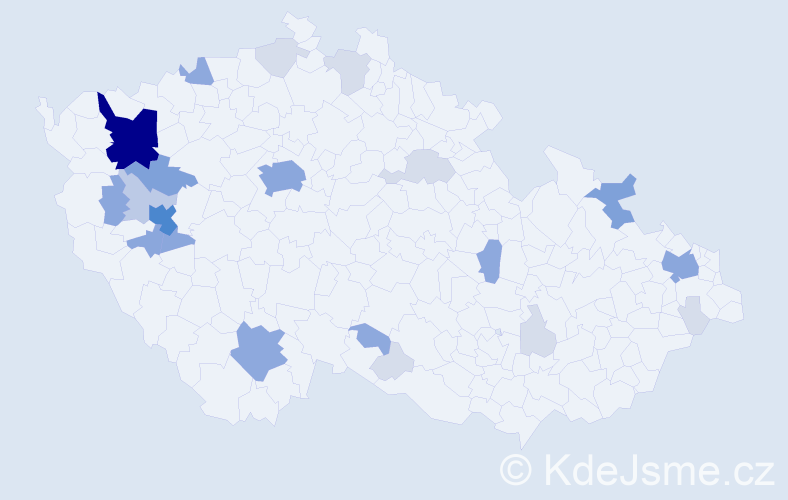 Příjmení: 'Kolena', počet výskytů 78 v celé ČR