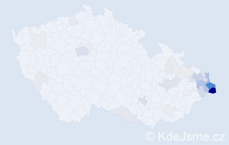 Příjmení: 'Kawulok', počet výskytů 278 v celé ČR