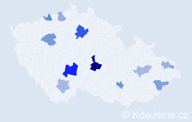 Příjmení: 'Ward', počet výskytů 23 v celé ČR