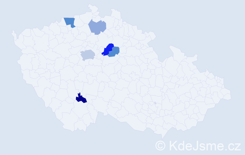 Příjmení: 'Bondarčuk', počet výskytů 13 v celé ČR