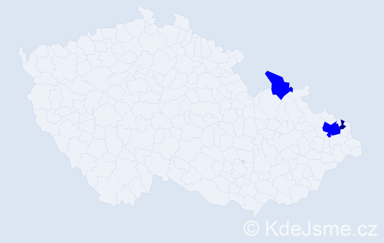 Příjmení: 'Fuknová', počet výskytů 4 v celé ČR