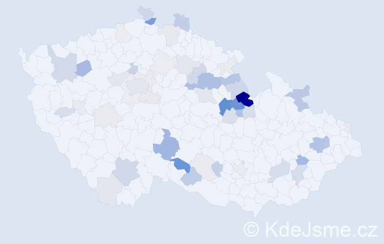 Příjmení: 'Vychytilová', počet výskytů 162 v celé ČR
