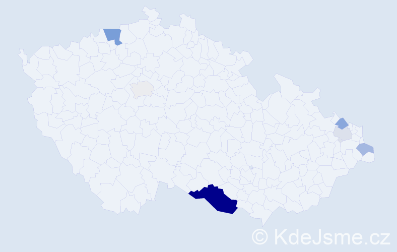 Příjmení: 'Ney', počet výskytů 16 v celé ČR