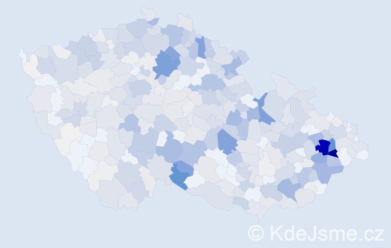 Příjmení: 'Bartoňová', počet výskytů 2447 v celé ČR