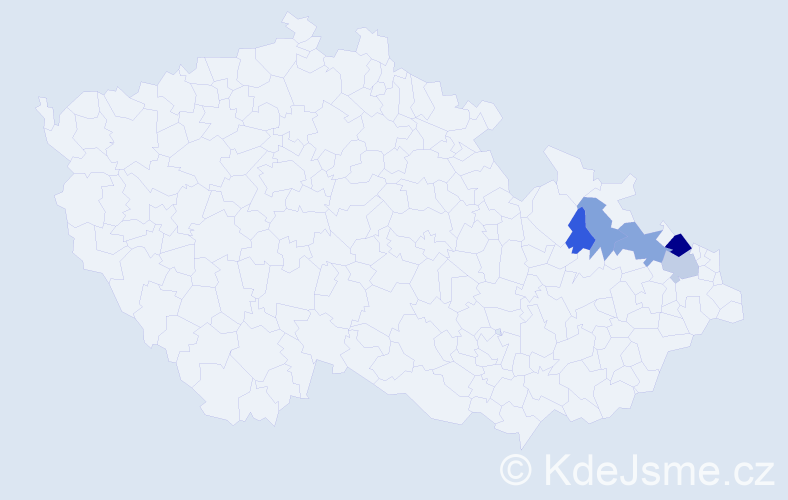 Příjmení: 'Feretová', počet výskytů 10 v celé ČR
