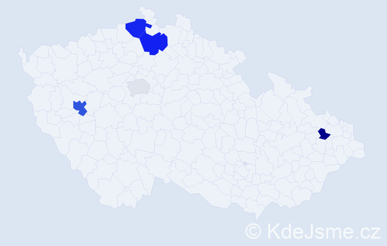 Příjmení: 'Bernardinová', počet výskytů 9 v celé ČR