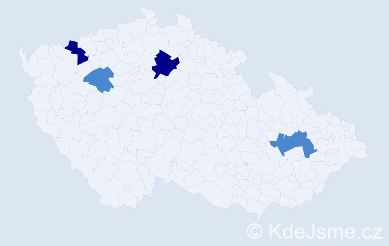 Příjmení: 'Zvirinská', počet výskytů 9 v celé ČR