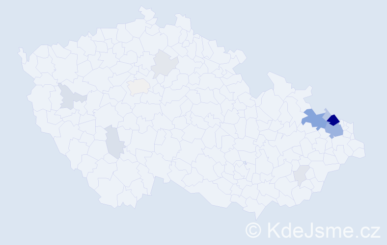 Příjmení: 'Vinárková', počet výskytů 44 v celé ČR