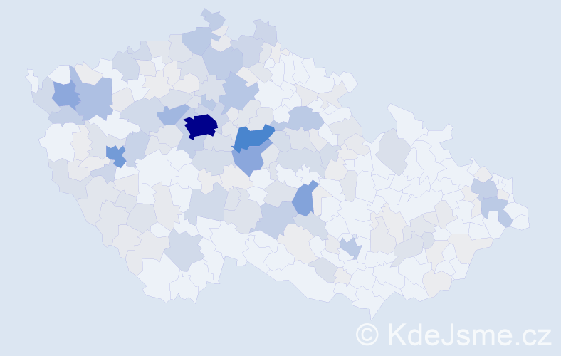 Příjmení: 'Vokoun', počet výskytů 743 v celé ČR