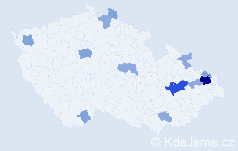 Příjmení: 'Tyrala', počet výskytů 31 v celé ČR